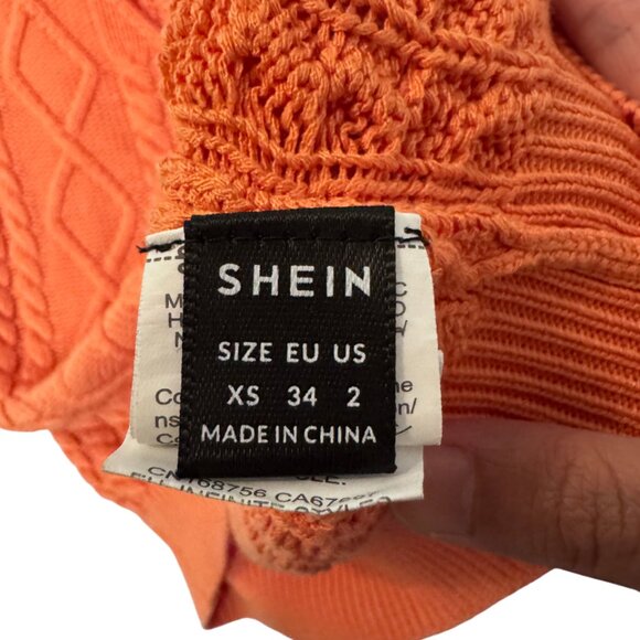 Shein orange cable knit sleeveless cropped sweater vest size 2 - Picture 4 of 4